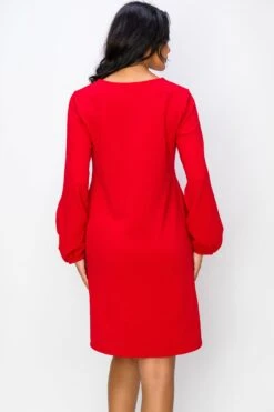 Women's Long Sleeve Shift Dress -Selected Women's Clothing Store DRS361 CRM 3
