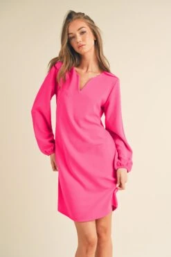 Women's Long Sleeve Shift Dress -Selected Women's Clothing Store DRS361 FUS 5 edited