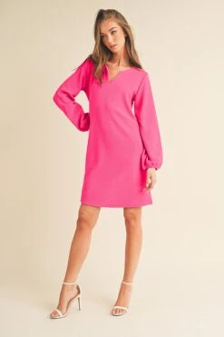 Women's Long Sleeve Shift Dress -Selected Women's Clothing Store DRS361 FUS 7 edited