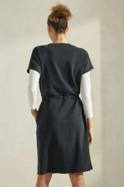 Women's Comfort Drape All-Day Dress -Selected Women's Clothing Store DRS390 BLK SML656 WHT