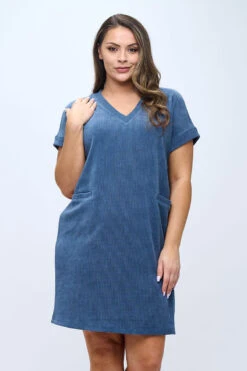 Plus Size Women’s Corduroy Shift Dress