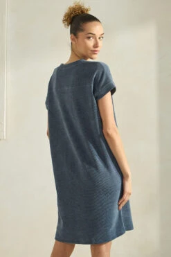 Women’s V-Neck Corduroy Shift Dress -Selected Women's Clothing Store DRS393 DEM 10 I