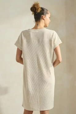 Women’s V-Neck Corduroy Shift Dress -Selected Women's Clothing Store DRS393 IVY 8 I