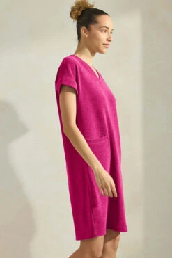 Women’s V-Neck Corduroy Shift Dress -Selected Women's Clothing Store DRS393 RSB 3 l