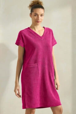 Women’s V-Neck Corduroy Shift Dress -Selected Women's Clothing Store DRS393 RSB 4 l