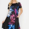Splashes Of Deep Hues Floral Printed Dress -Selected Women's Clothing Store DRSPT030 l