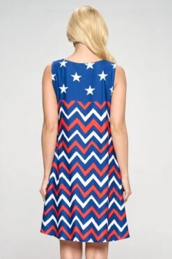 USA Chevron Stripes And Stars Tank Dress -Selected Women's Clothing Store DRSPT041 3