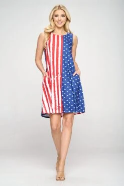 Rustic American Flag USA Tank Dress -Selected Women's Clothing Store DRSPT042 2