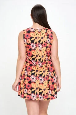 Plus Size Beauty In Bloom A-Line Dress -Selected Women's Clothing Store DRSPT045P YEL 3 l 1