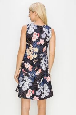 Blooming Garden Printed A-line Dress -Selected Women's Clothing Store DRSPT047 3 XL