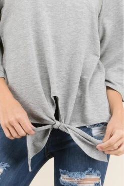 Dressed To A Tee Tie-Front Raglan Sleeve Top -Selected Women's Clothing Store FT30925Q heart 1008 700x1050 1