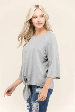 Dressed To A Tee Tie-Front Raglan Sleeve Top -Selected Women's Clothing Store FT30925Q heart 1010 700x1050 1
