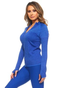 Active Mesh Zip Up Seamless Jacket -Selected Women's Clothing Store HL 41108