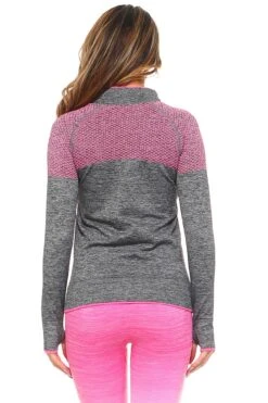 Active Mesh Zip Up Seamless Jacket -Selected Women's Clothing Store HL 41127