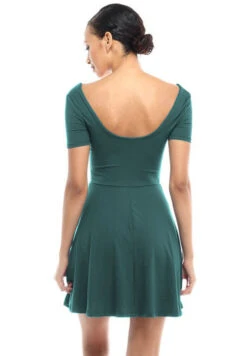 Oh Baby! Short Sleeve Babydoll Dress -Selected Women's Clothing Store Hunter Green 3