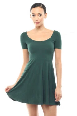Oh Baby! Short Sleeve Babydoll Dress -Selected Women's Clothing Store Hunter Green