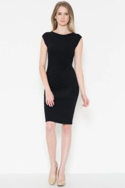 Ruched Side Bodycon Dress -Selected Women's Clothing Store JD15649 BLK 1