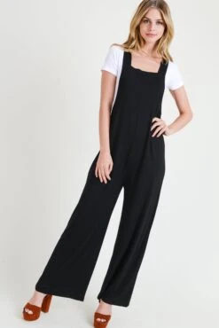 One Less Problem Wide Leg Overalls -Selected Women's Clothing Store OV1001 BLK