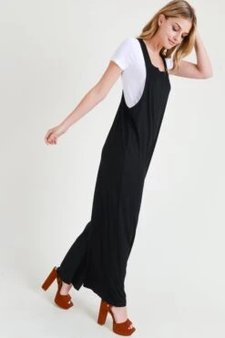 One Less Problem Wide Leg Overalls -Selected Women's Clothing Store OV1001 BLK 2