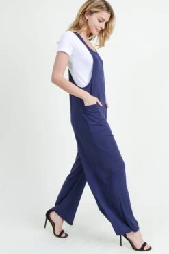 One Less Problem Wide Leg Overalls -Selected Women's Clothing Store OV1001 NAV 3