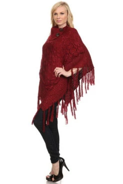 Sequin Fringe Poncho -Selected Women's Clothing Store PCH032 WRD 3 l