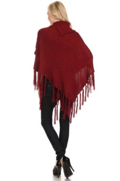 Sequin Fringe Poncho -Selected Women's Clothing Store PCH032 WRD 5 l