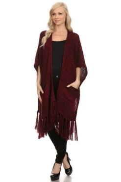 Long Fashion Poncho -Selected Women's Clothing Store PCH062 BUG l