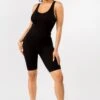 Sporty Babe Seamless Biker Shorts Romper -Selected Women's Clothing Store RMP001 BLK