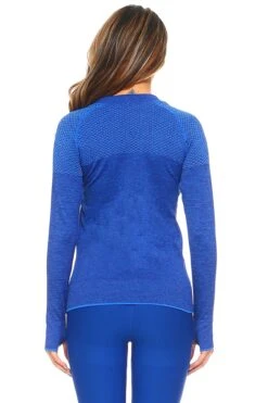 Active Mesh Zip Up Seamless Jacket -Selected Women's Clothing Store SAJ1001 BLU 3