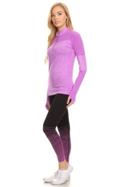 Active Seamless Living Pullover Top -Selected Women's Clothing Store SAT1003 PUR 2