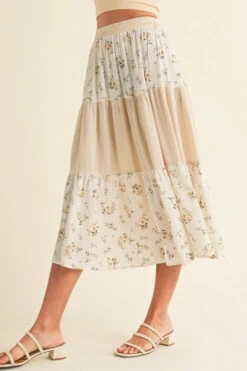 Floral Print Skirt -Selected Women's Clothing Store SKT010 IVY 2 l