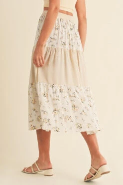 Floral Print Skirt -Selected Women's Clothing Store SKT010 IVY 3 l