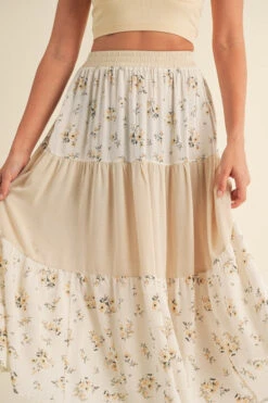 Floral Print Skirt -Selected Women's Clothing Store SKT010 IVY 4 l