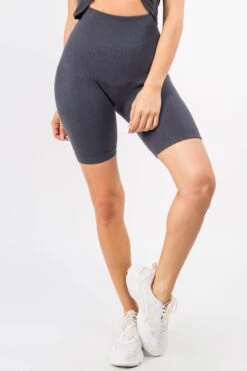 Tummy Control Compression Biker Shorts With French Terry Lining -Selected Women's Clothing Store SML508CT002 CHA 2