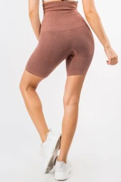 Tummy Control Compression Biker Shorts With French Terry Lining -Selected Women's Clothing Store SML508CT002 MCH 3