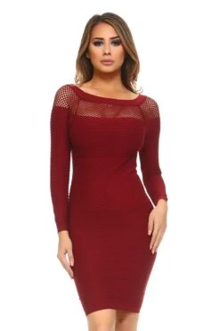 Bad And Bandage Mesh Inset Bodycon Dress -Selected Women's Clothing Store SML604 WND 2 64e2fb20 c4e5 426c bab0 0514b2859617