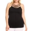 Plus Size Seamless Strappy Front Cami Top -Selected Women's Clothing Store SML613P BLK 01af3c20 1bcd 41f2 9115 4ed34f0f19e6