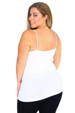 Plus Size Seamless Strappy Front Cami Top -Selected Women's Clothing Store SML613P WHT 3 3c6b3797 57f5 46f5 a335 7c908069341e