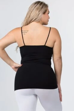 Plus Size Strappy And Sleek Seamless Tank Top -Selected Women's Clothing Store SML616P BLK 4