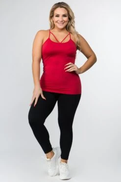 Plus Size Strappy And Sleek Seamless Tank Top -Selected Women's Clothing Store SML616P CRM 4