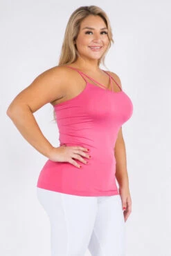Plus Size Strappy And Sleek Seamless Tank Top -Selected Women's Clothing Store SML616P HPK 2 l