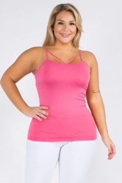 Plus Size Strappy And Sleek Seamless Tank Top -Selected Women's Clothing Store SML616P HPK l