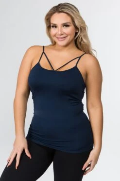 Plus Size Strappy And Sleek Seamless Tank Top -Selected Women's Clothing Store SML616P NBL