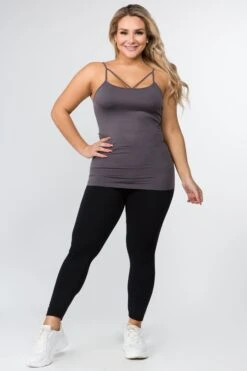 Plus Size Strappy And Sleek Seamless Tank Top -Selected Women's Clothing Store SML616P SRK 4