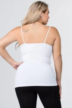 Plus Size Strappy And Sleek Seamless Tank Top -Selected Women's Clothing Store SML616P WHT 4
