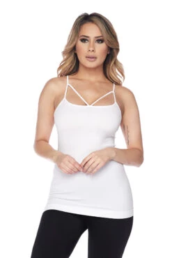 Strappy And Sleek Seamless Tank Top -Selected Women's Clothing Store SML616 WHT 2 7fd77da2 ad2b 4250 94c1 a54cd56f11ad