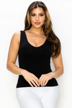 Everyday Wear Reversible Seamless Tank -Selected Women's Clothing Store SML630S BLK l