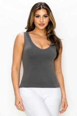 Everyday Wear Reversible Seamless Tank -Selected Women's Clothing Store SML630S CHA l