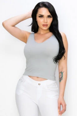 Everyday Wear Reversible Seamless Tank -Selected Women's Clothing Store SML630S GRY l