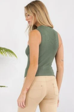 Women’s Always Classy Ribbed Mock Neck Tank -Selected Women's Clothing Store SML633 DOL 3